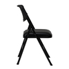 Bridgeport Folding Chair, Resin Mesh Back, Padded Vinyl Seat, Black, PK4 C861BP60BLK4E